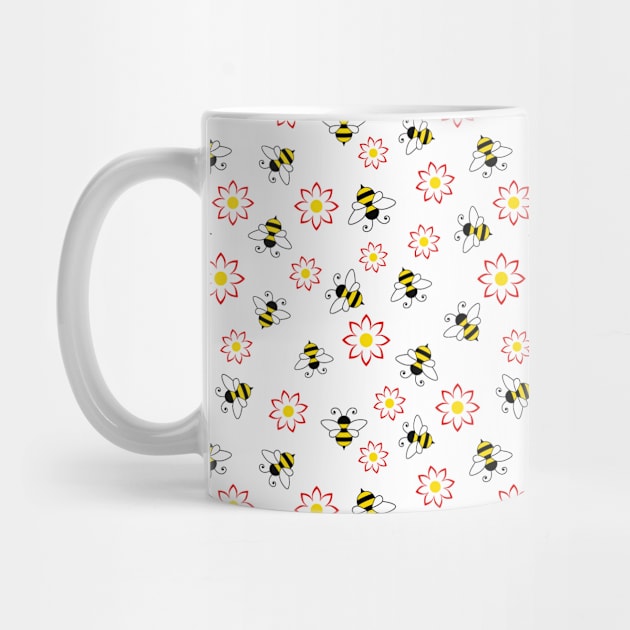 Flowers and bees pattern by Florin Tenica